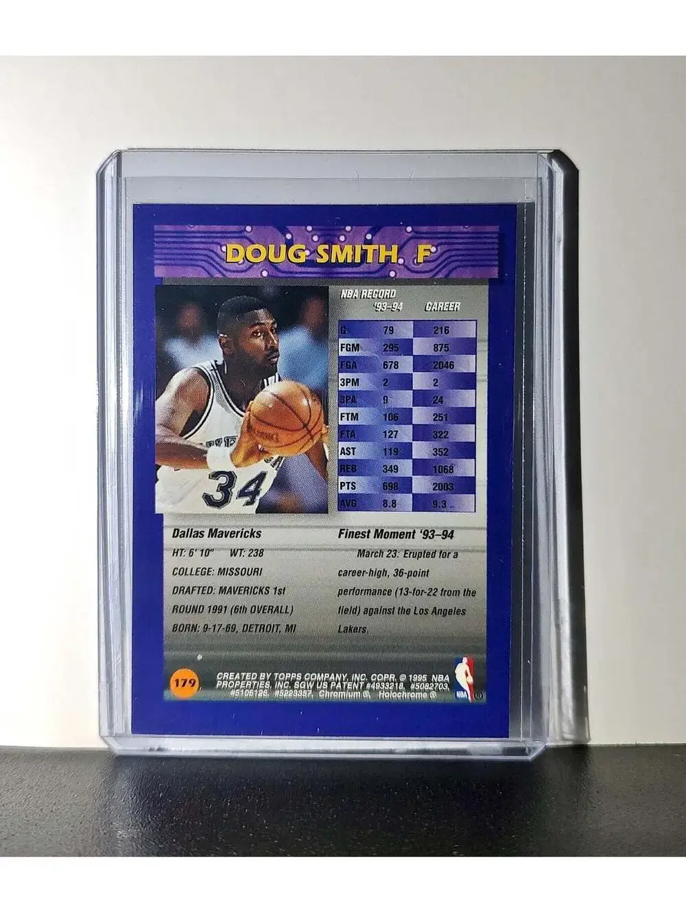 Doug Smith 1994-95 Topps Finest #179 Basketball Card